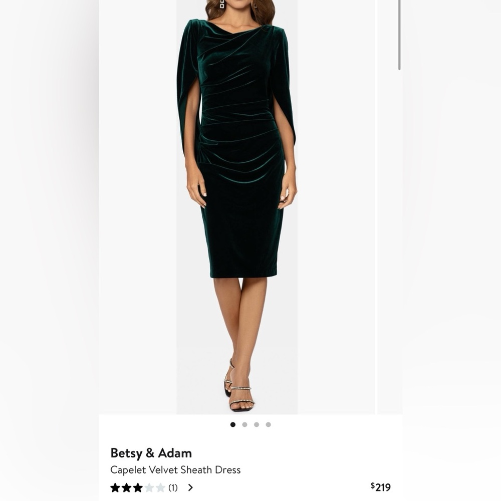 Betsy & Adam Capelet Velvet Sheath Dress